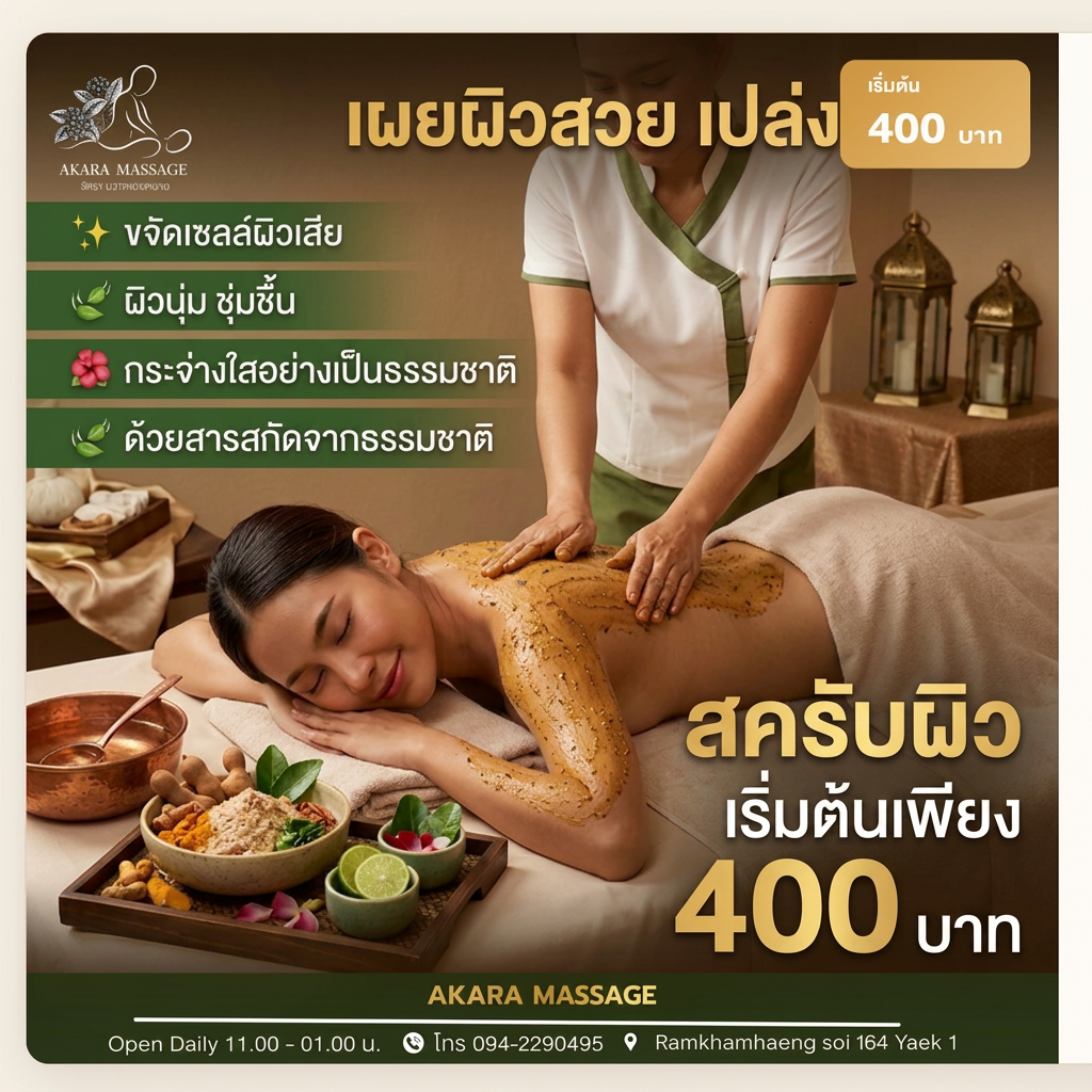 นวดครีมสครับผิว